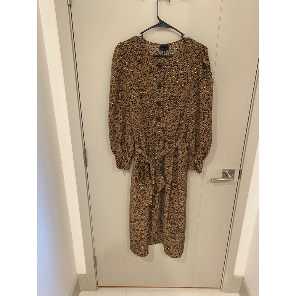 Leopard Print Dress with Tie Belt